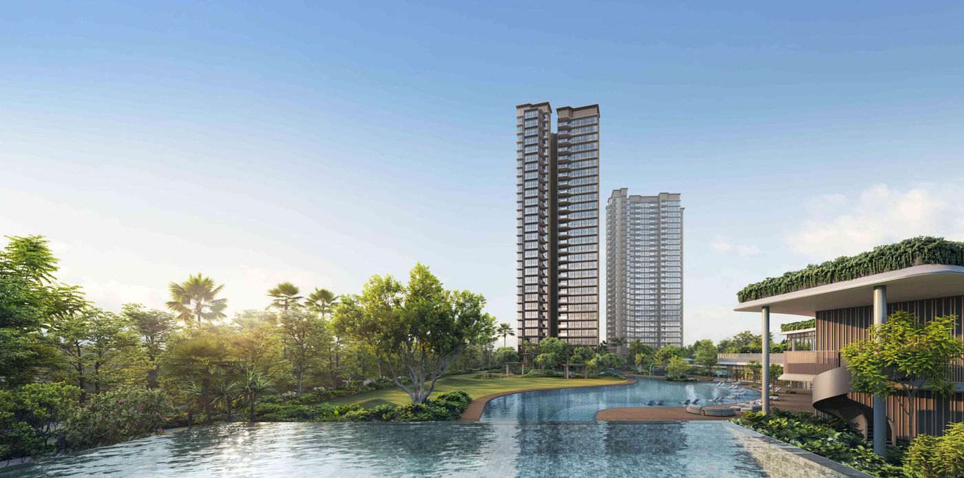 Island Club infinity lap pool — artist's impression